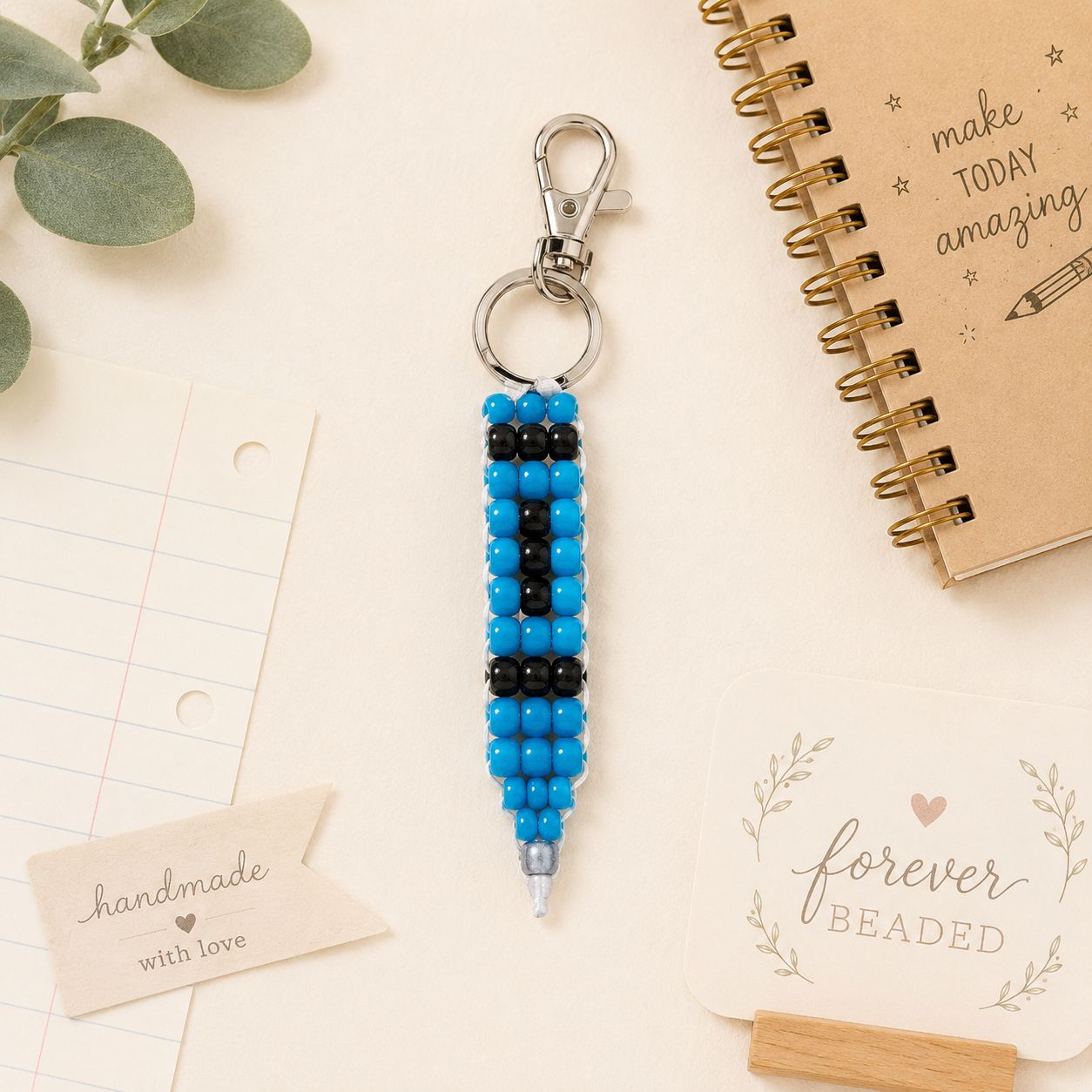 Forever Beaded Colouring Pencil keychain