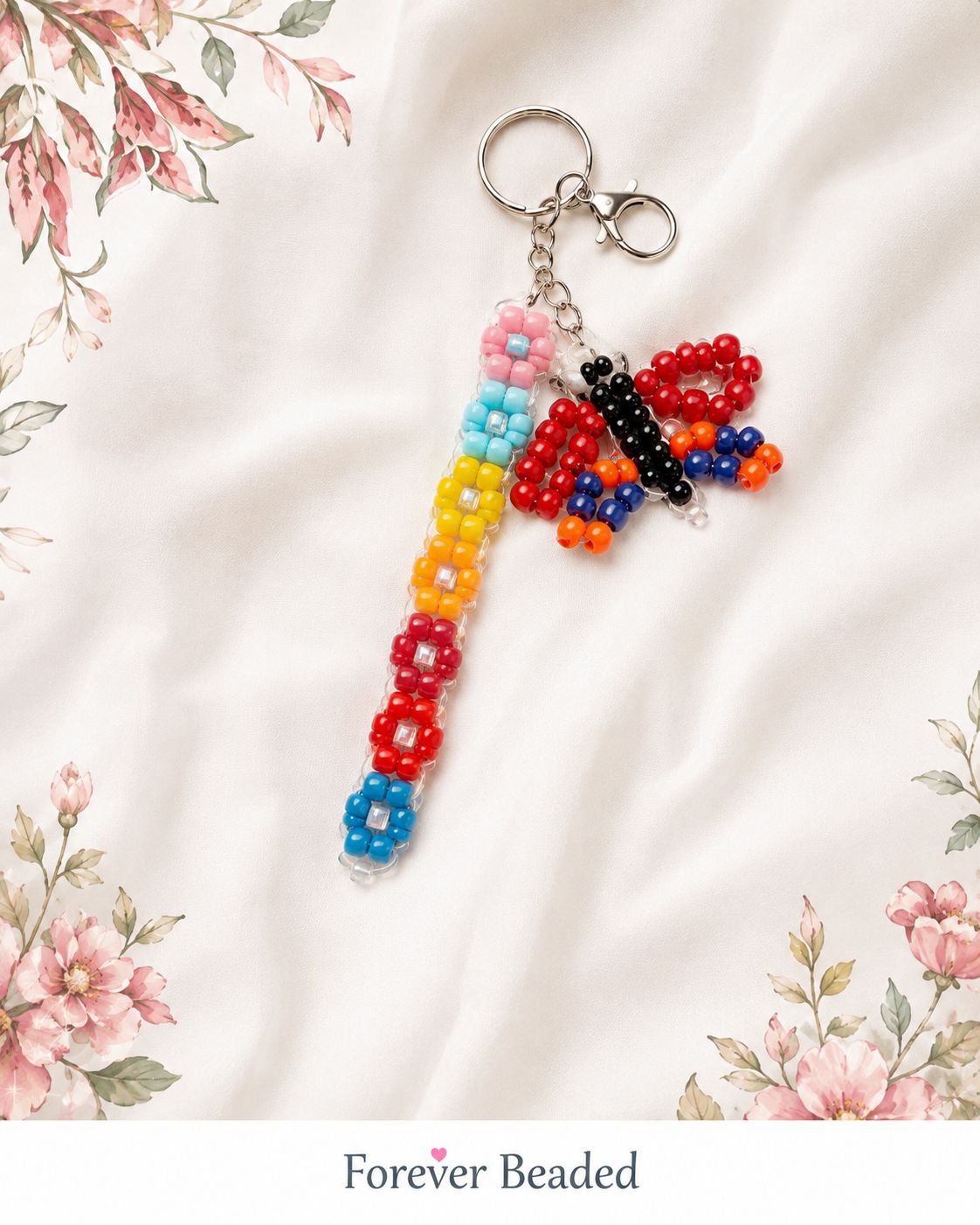 Custom handmade butterfly and flower keepsake photographed together