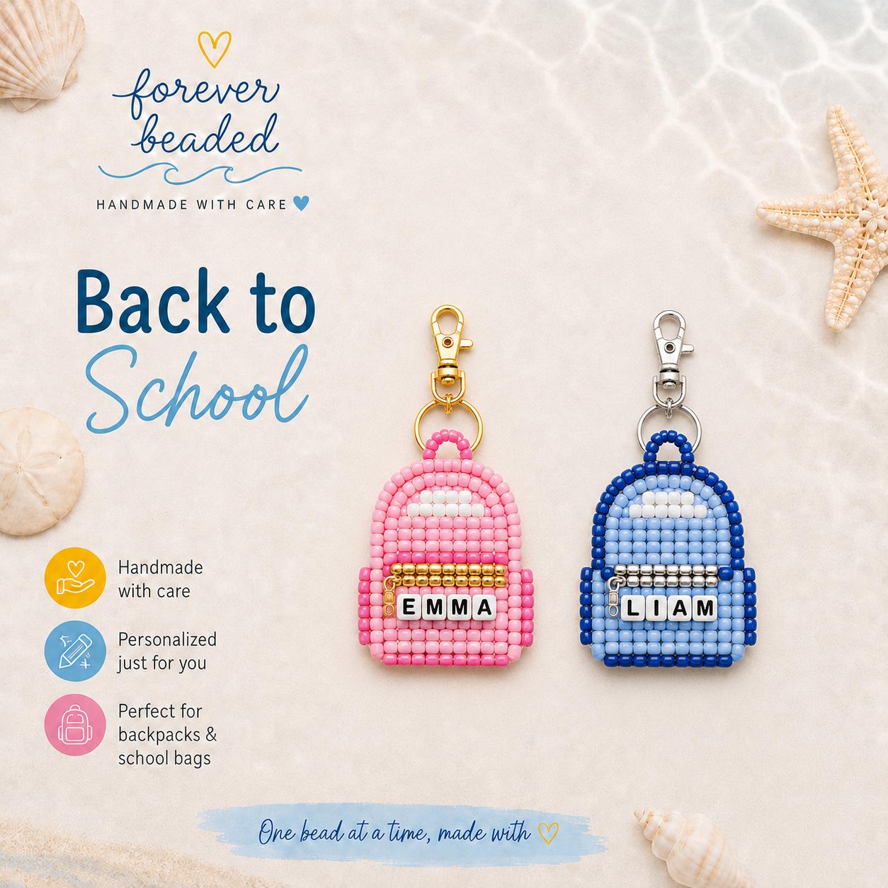 Forever Beaded Backpack keychains