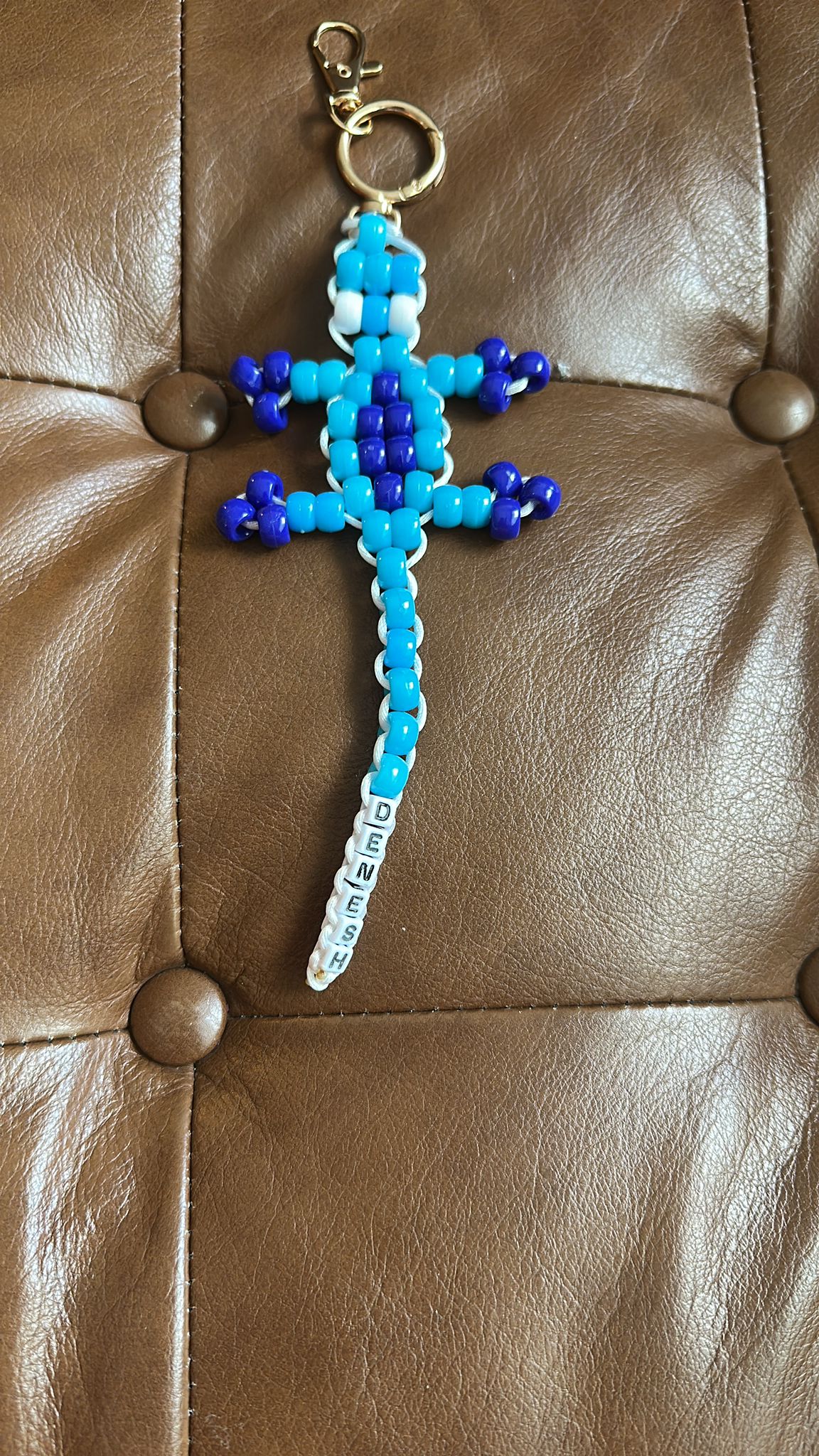 Handmade beaded gecko