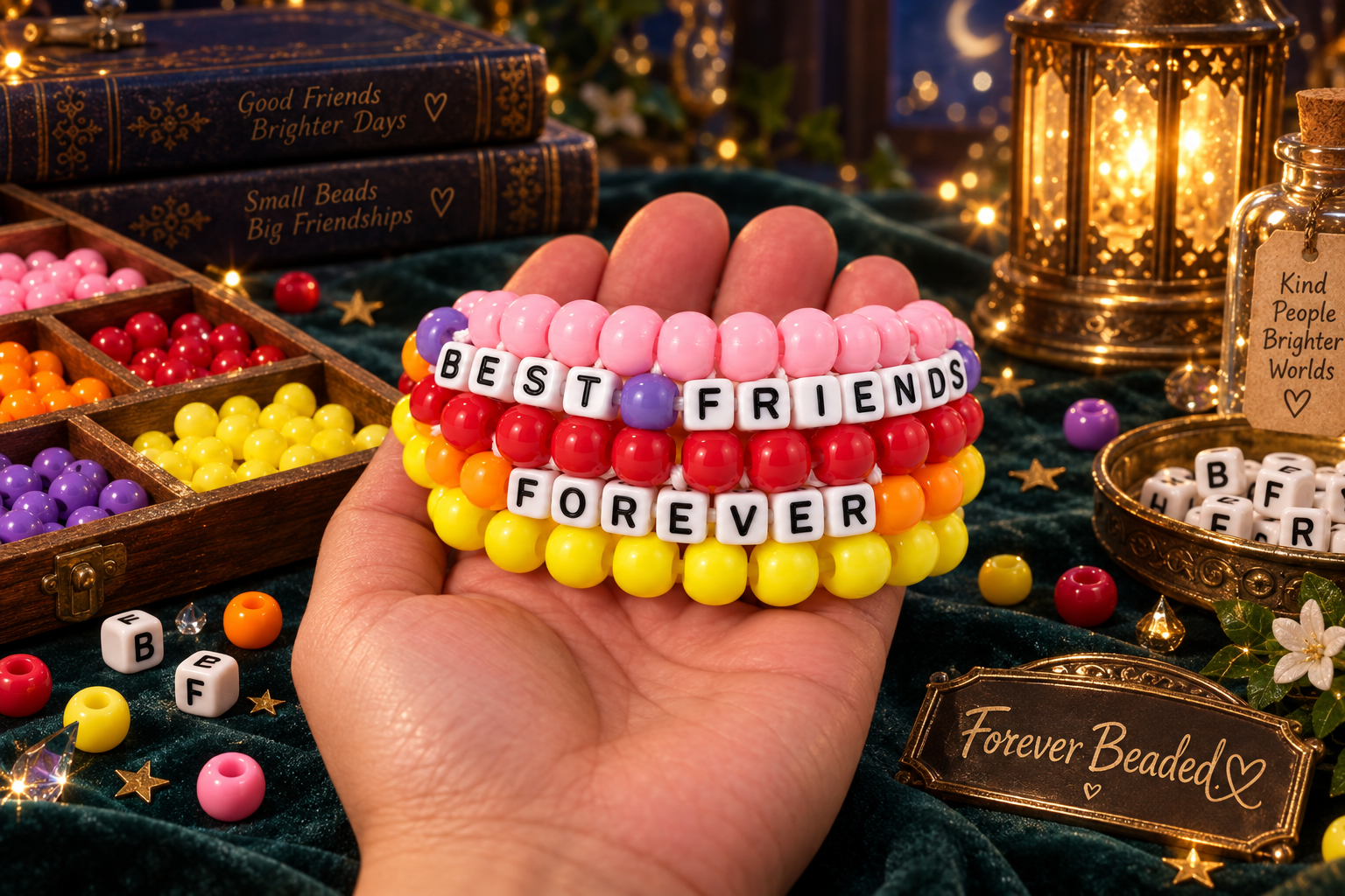 Personalized Forever Beaded bracelets with colourful bead choices