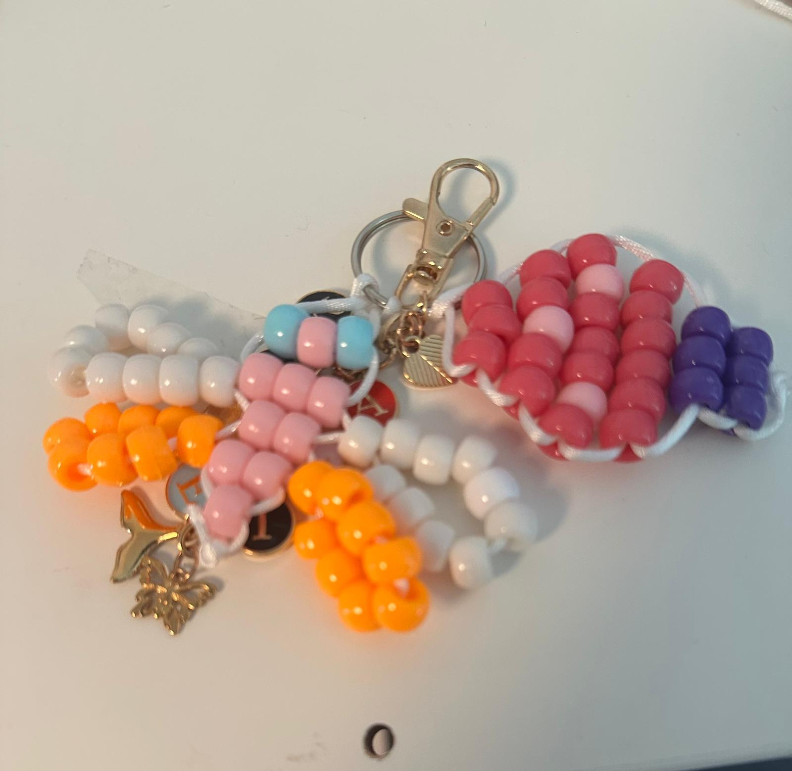 Personalized butterfly and mushroom handmade bead keepsake