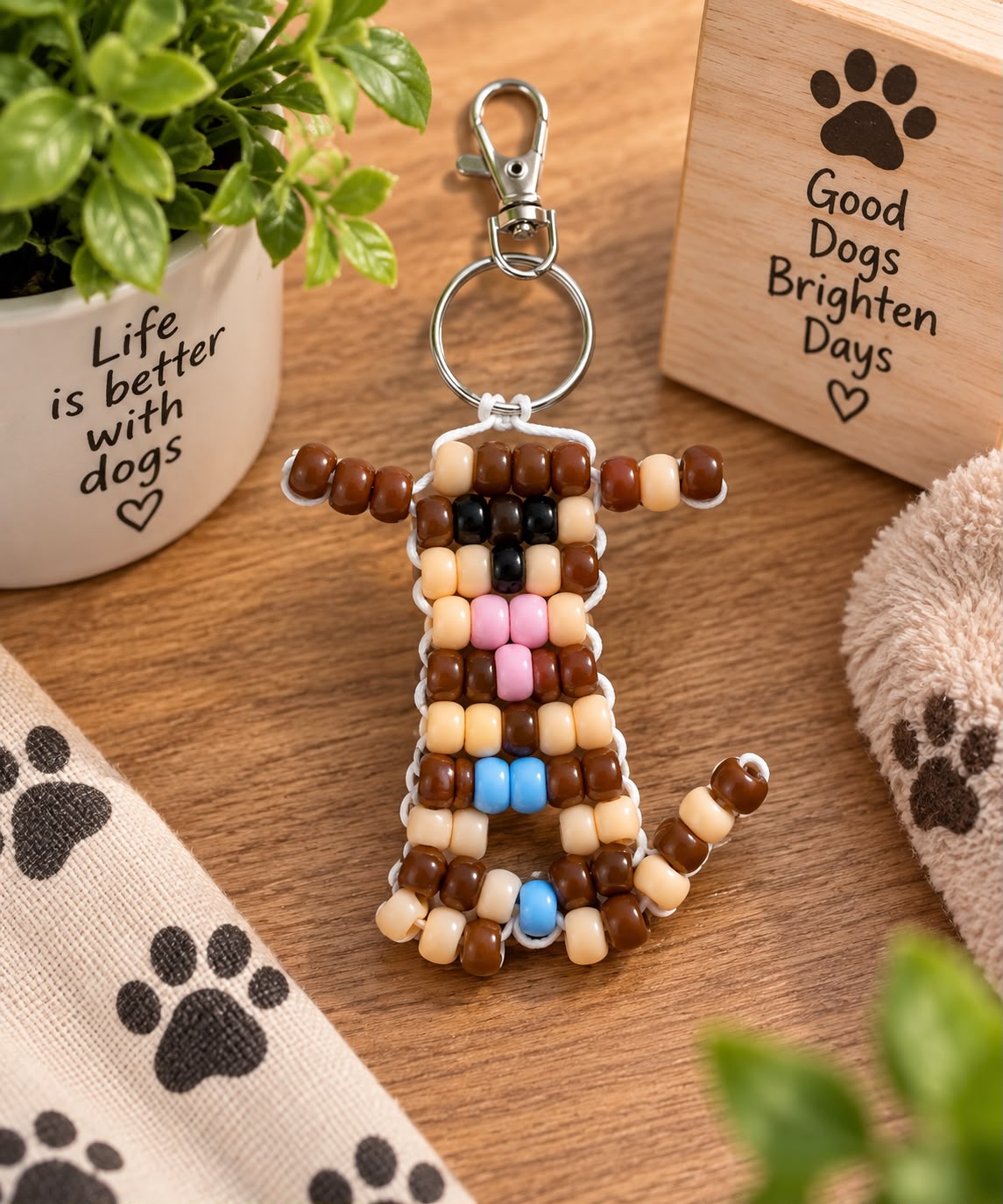 Handmade Puppy keychain without a name